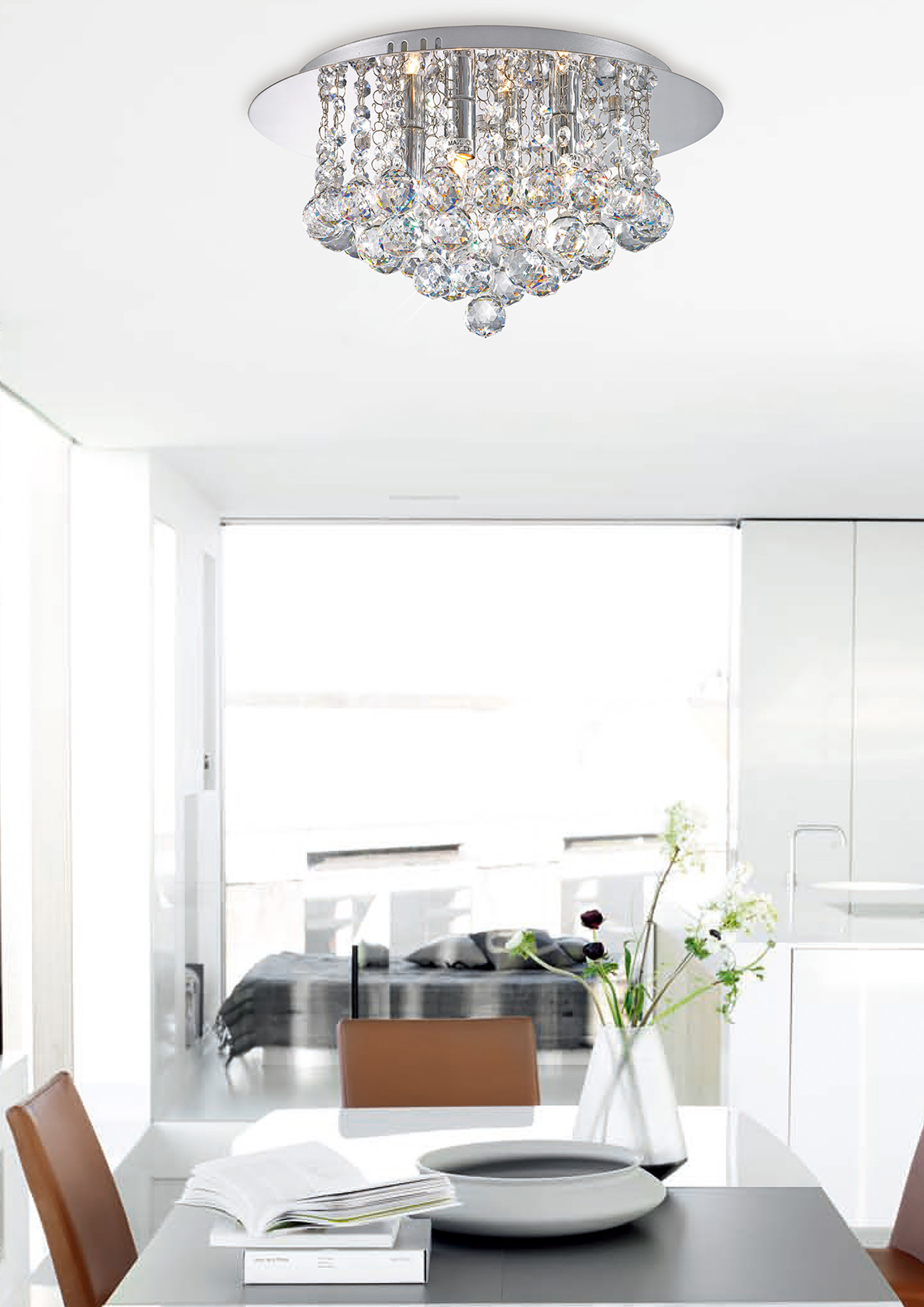 Dahlia Crystal Ceiling Lights Deco Flush Crystal Fittings